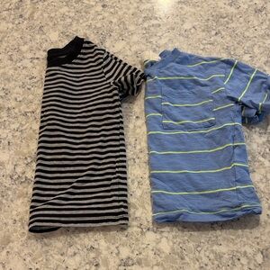 Striped Kids T-Shirt Set - Black and Blue